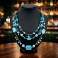 16" AVON gold tone blue bead