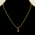 16" evoke gold chain with purple stone pendent