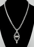 vintage art deco rhinestone necklace 16"
