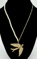 18" claire's gold tone bird necklace