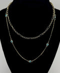 14" gold tone 2 strand eye necklace