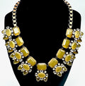 16" j crew copper tone statement rhinestone necklace
