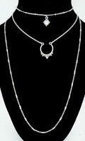 18" american eagle 3 layered necklace silver tone