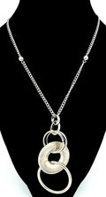 30" silver tone necklace with pendant
