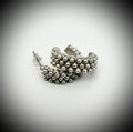 silver tone with imitation pearl c-shape earrings